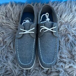 Globalwin Canvas Deck Shoes Blue Gray Size 7.5 Casual Boat Sneakers Men's
